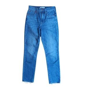 Perfect Vintage Crop Jeans Sz 25 Madewell Blue Stretch Denim High Rise Blue
